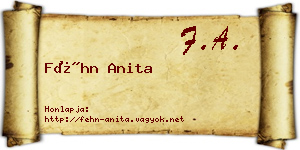Féhn Anita névjegykártya